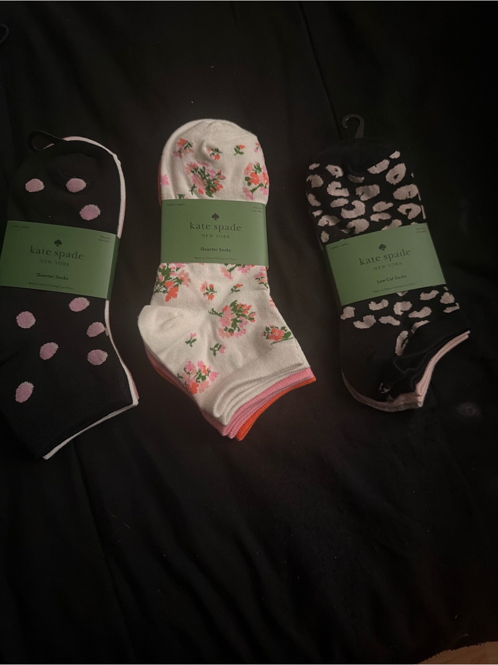 kate spade Men's Athletic Sock 3 Pack-Pick 1-Black,Accents-Floral pack sold